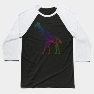 Rainbow Giraffe #3 - inverted lined version Baseball T-Shirt